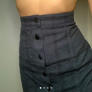 PLAID BUTTON-UP LOFT SKIRT